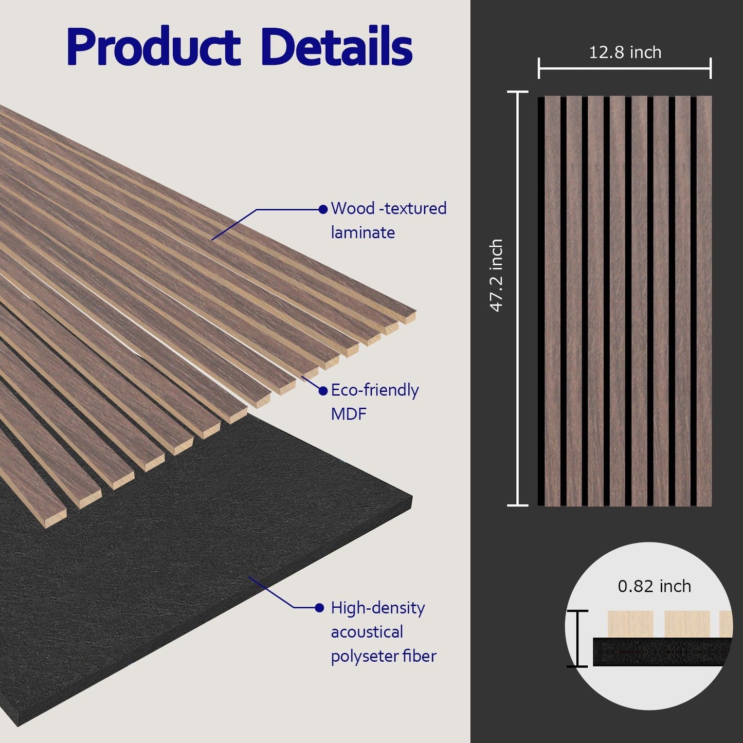 Bubos 2pcs Acoustic Panels Wood Soundproof panels Feed