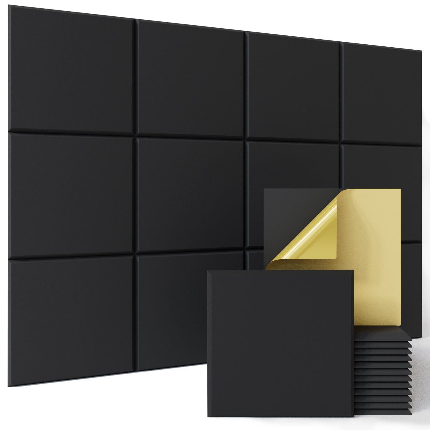 Bubos Square Acoustic Panels Black