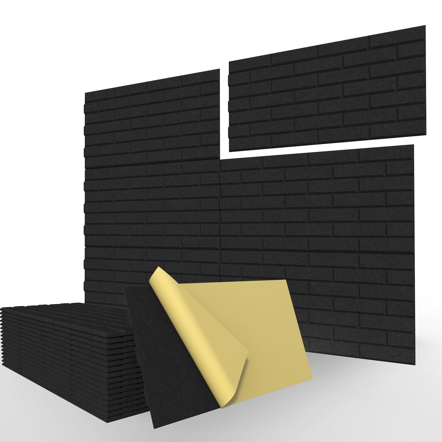 12 pcs Acoustic Brick Wall Panels Self-adhesive