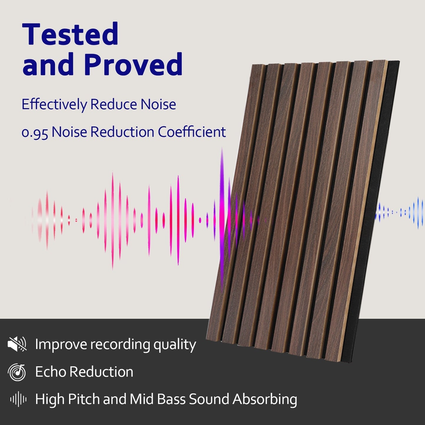 Bubos 2pcs Acoustic Panels Wood Soundproof panels Feed