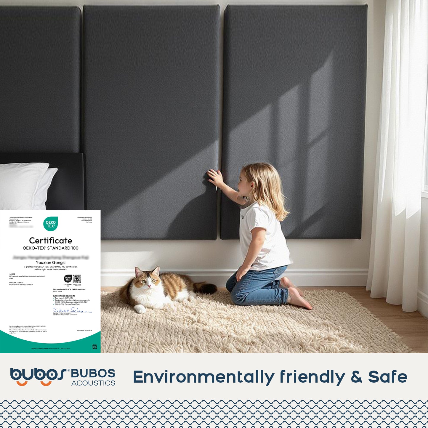 BUBOS 2 PCS Fabric Acoustic Panels,47.2''x23.6''