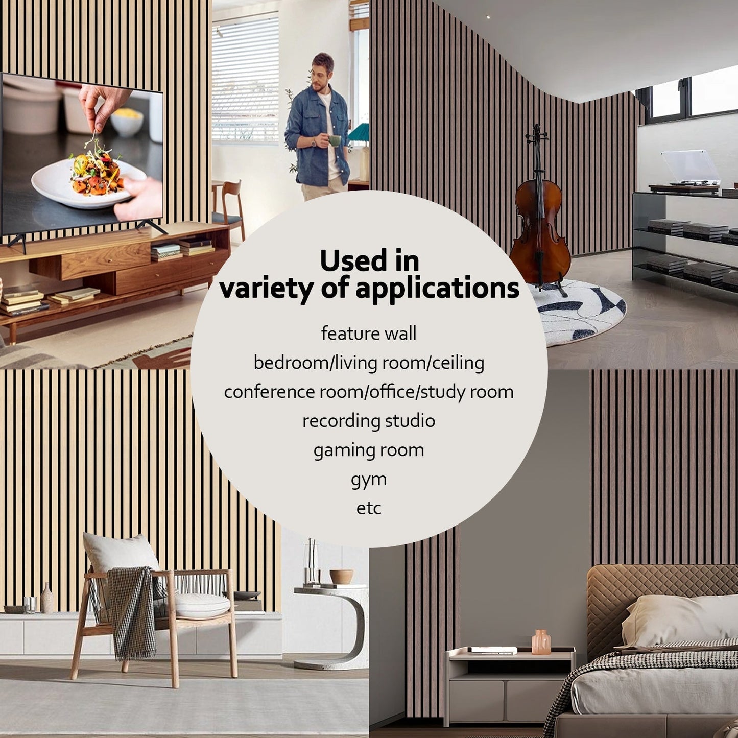 Bubos 2pcs Acoustic Panels Wood Soundproof panels Feed