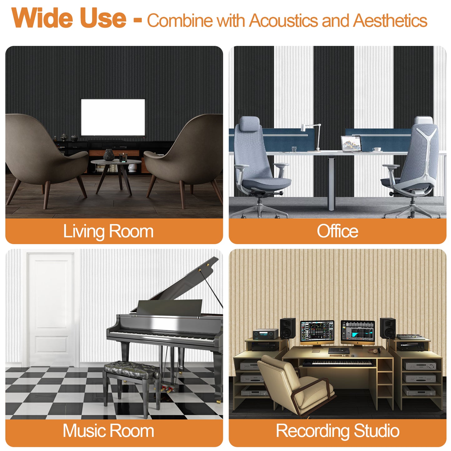 Bubos 3pcs Decorative Soundproof Wall Panels
