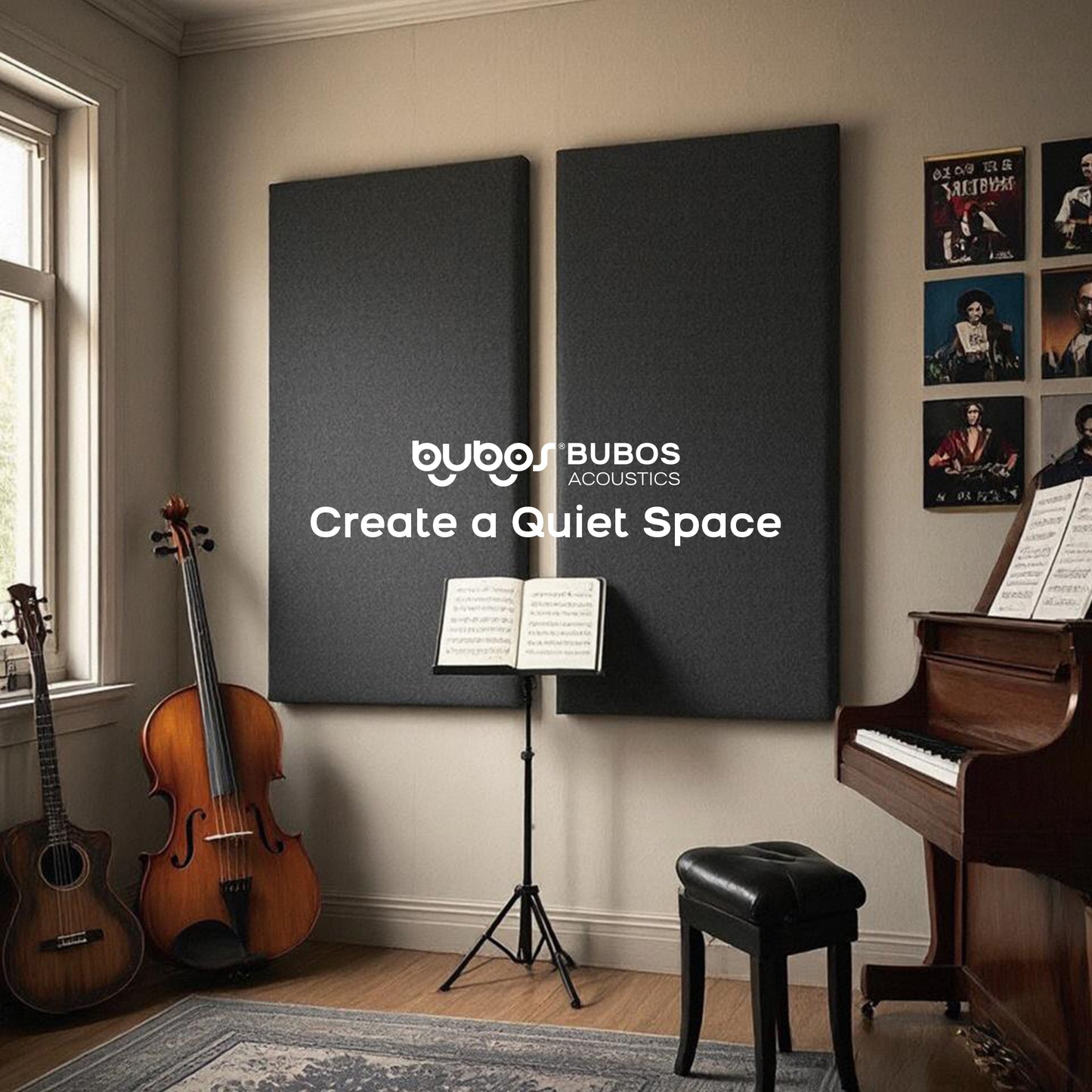 BUBOS 2 PCS Fabric Acoustic Panels,47.2''x23.6''
