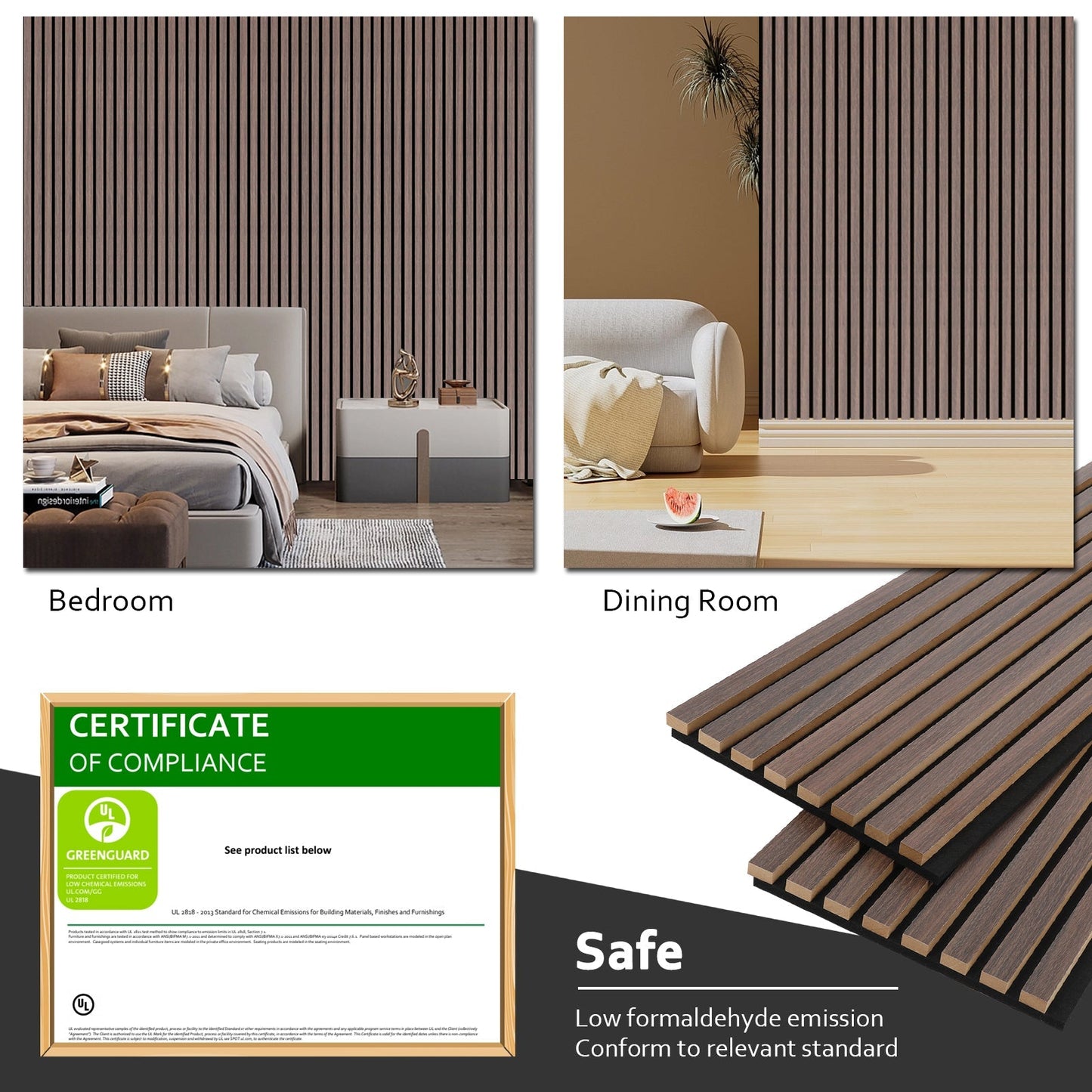 Bubos 2pcs Acoustic Panels Wood Soundproof panels Feed