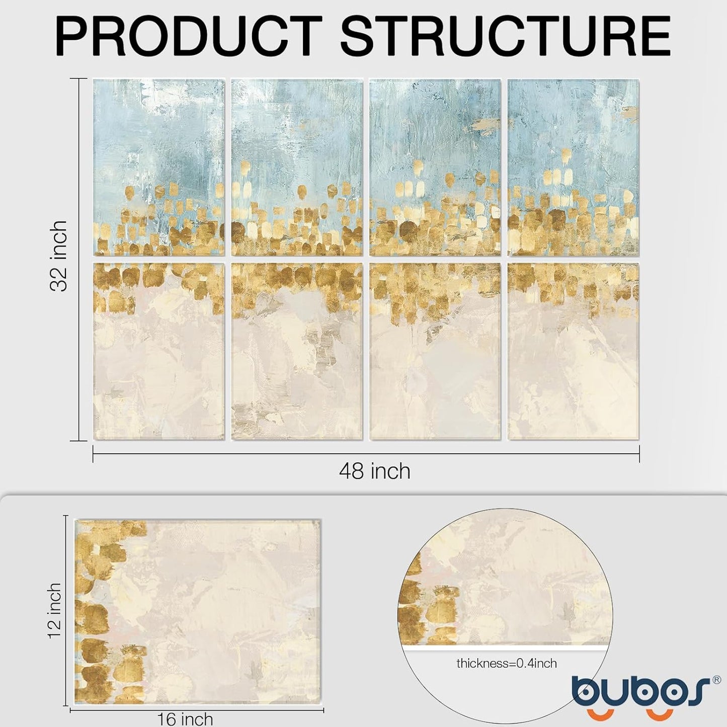 Bubos 8 pcs Art Acoustical Panel 48*32"