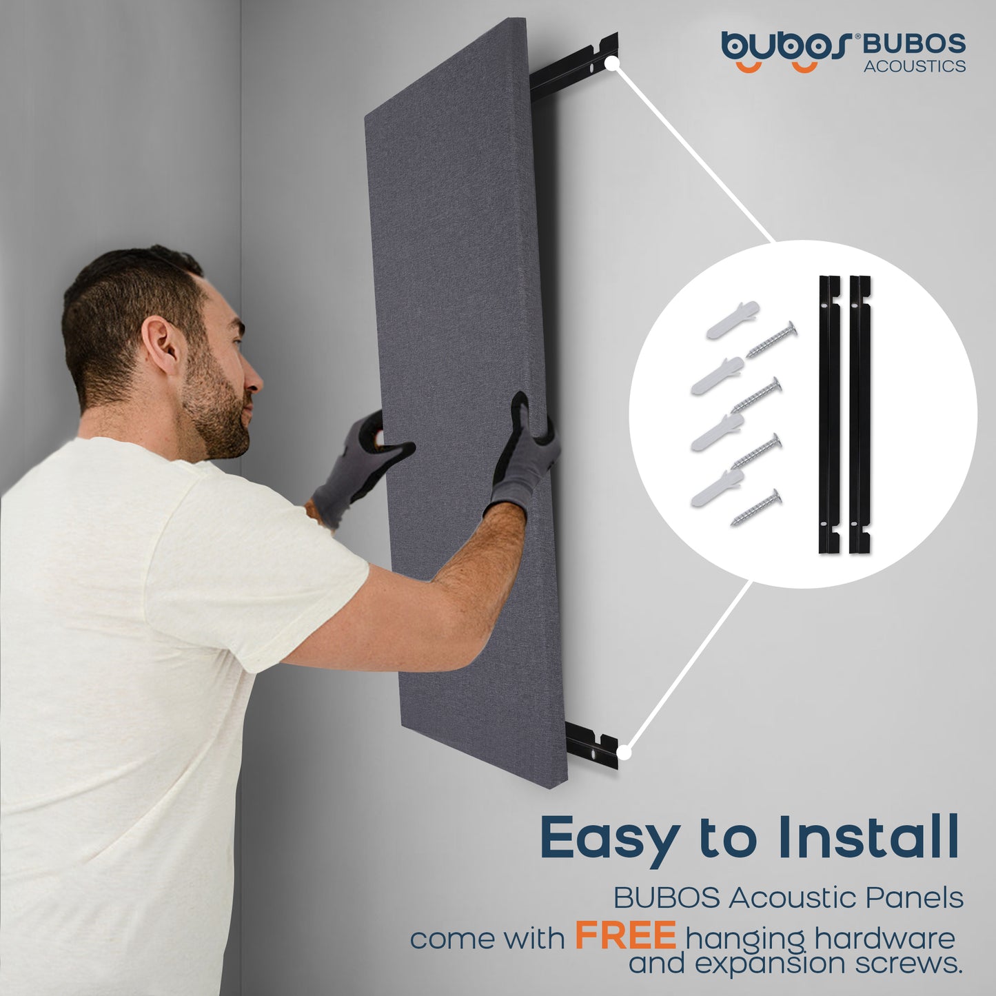 BUBOS 2 PCS Fabric Acoustic Panels,47.2''x23.6''