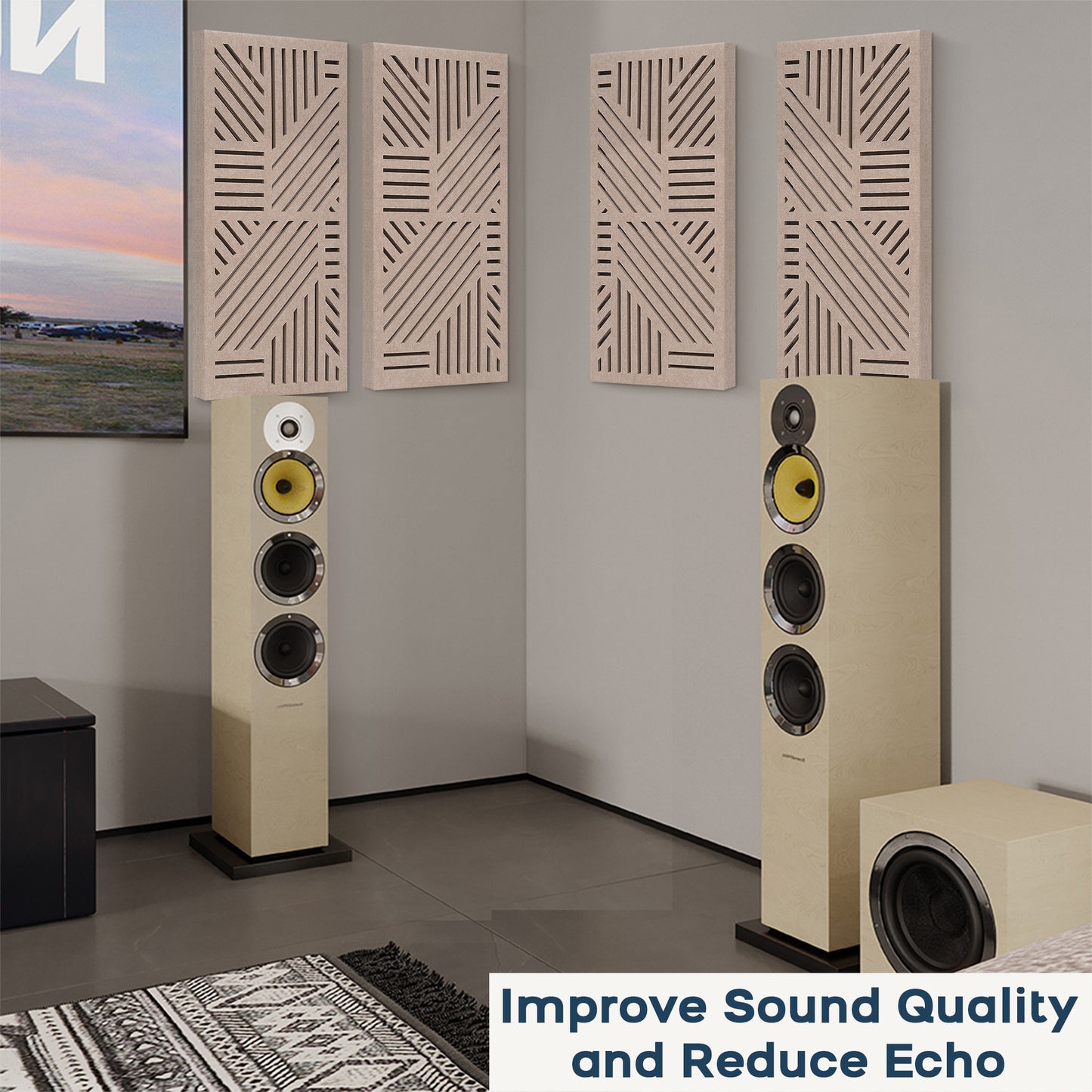 BUBOS 4 PACK Thickened Acoustic Panels, 23.6''x11.8''