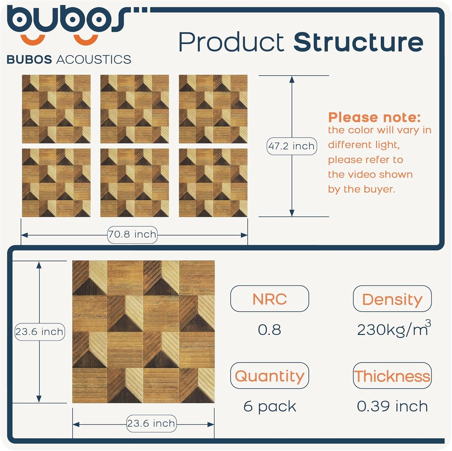 Bubos Large Acoustic log color 72*48"