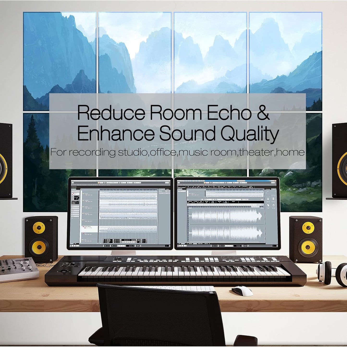 BUBOS 8 PCS Art Acoustic Panels 48X32"