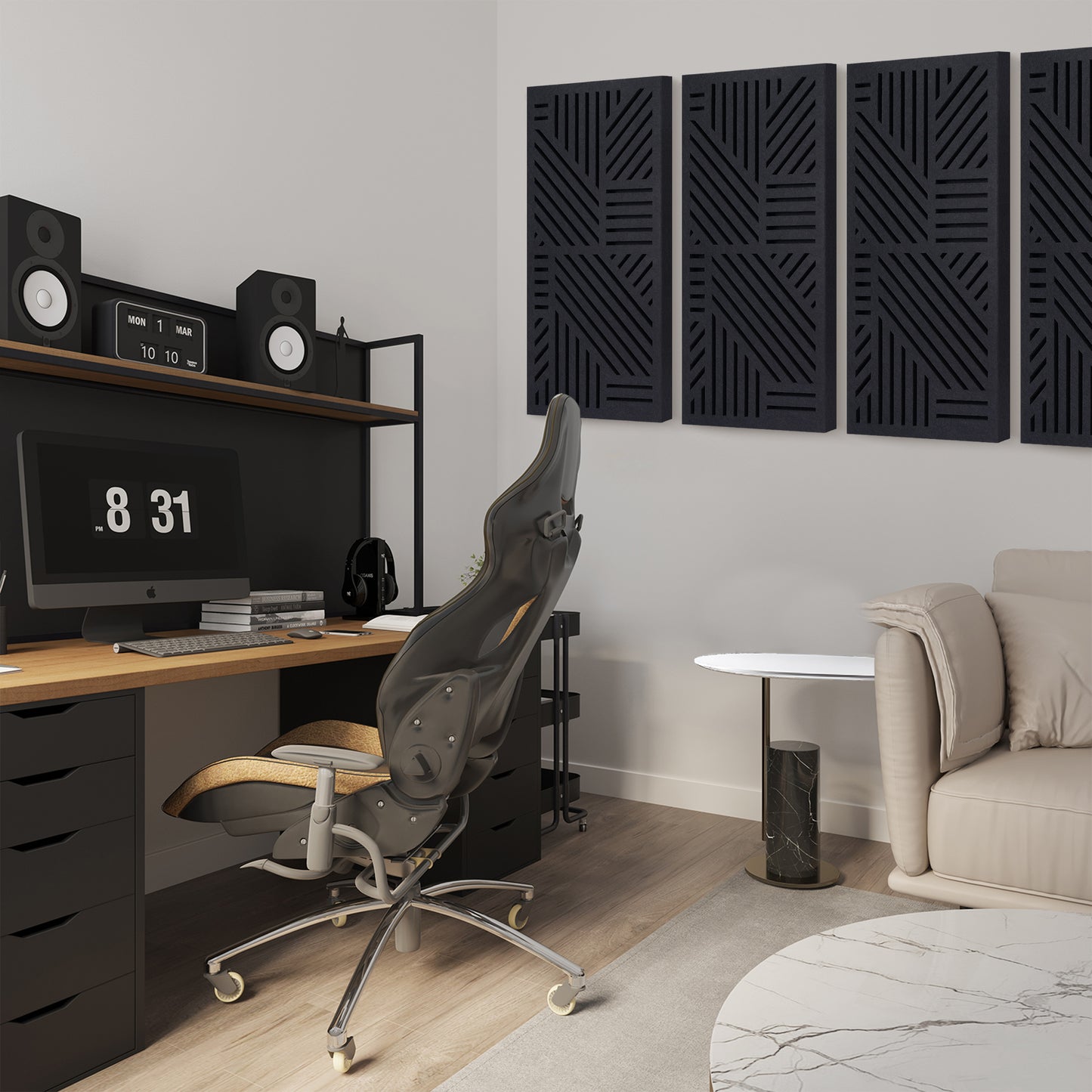 BUBOS 4 PACK Thickened Acoustic Panels, 23.6''x11.8''