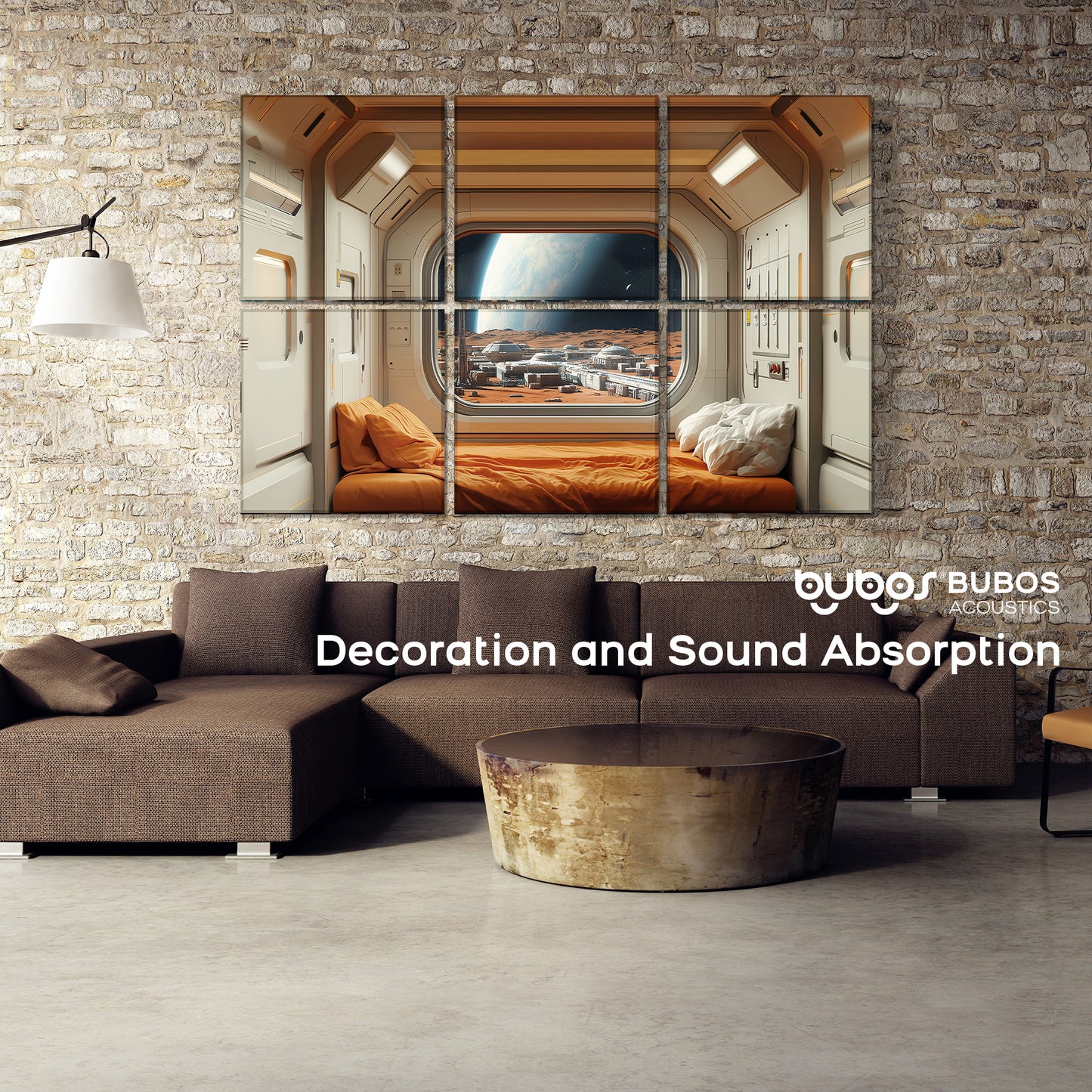 BUBOS 6 Pack Art Acoustic Panels Soundproof Wall Panel,23.6X23.6 Inches,Martian Settlers