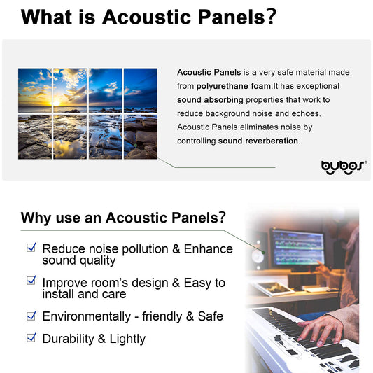 8 pcs Art Acoustic Panels Coastal rocks 48x32"