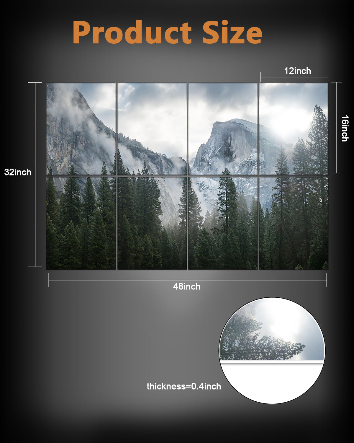 8 pcs Art Acoustic Panels Forest 48x32"