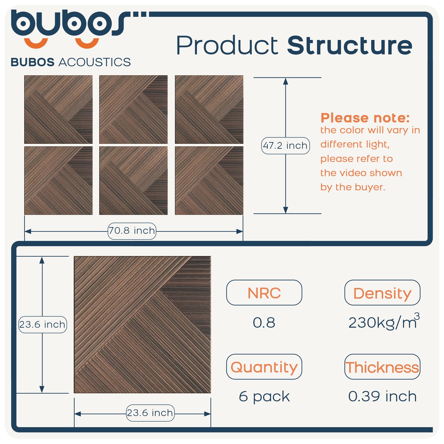 Bubos Large Acoustic log color 72*48"