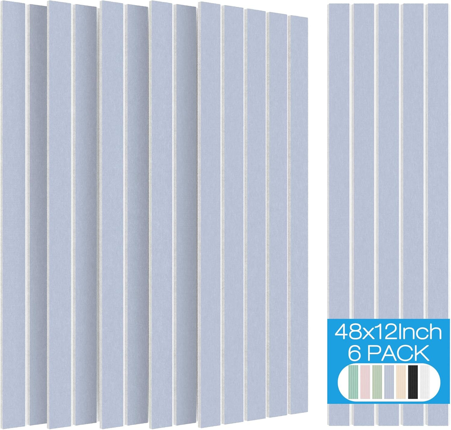 6 Pack Acoustic Polyester Panels 48x12"