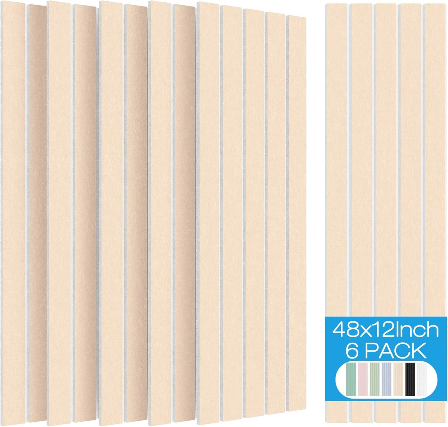 6 Pack Acoustic Polyester Panels 48x12"