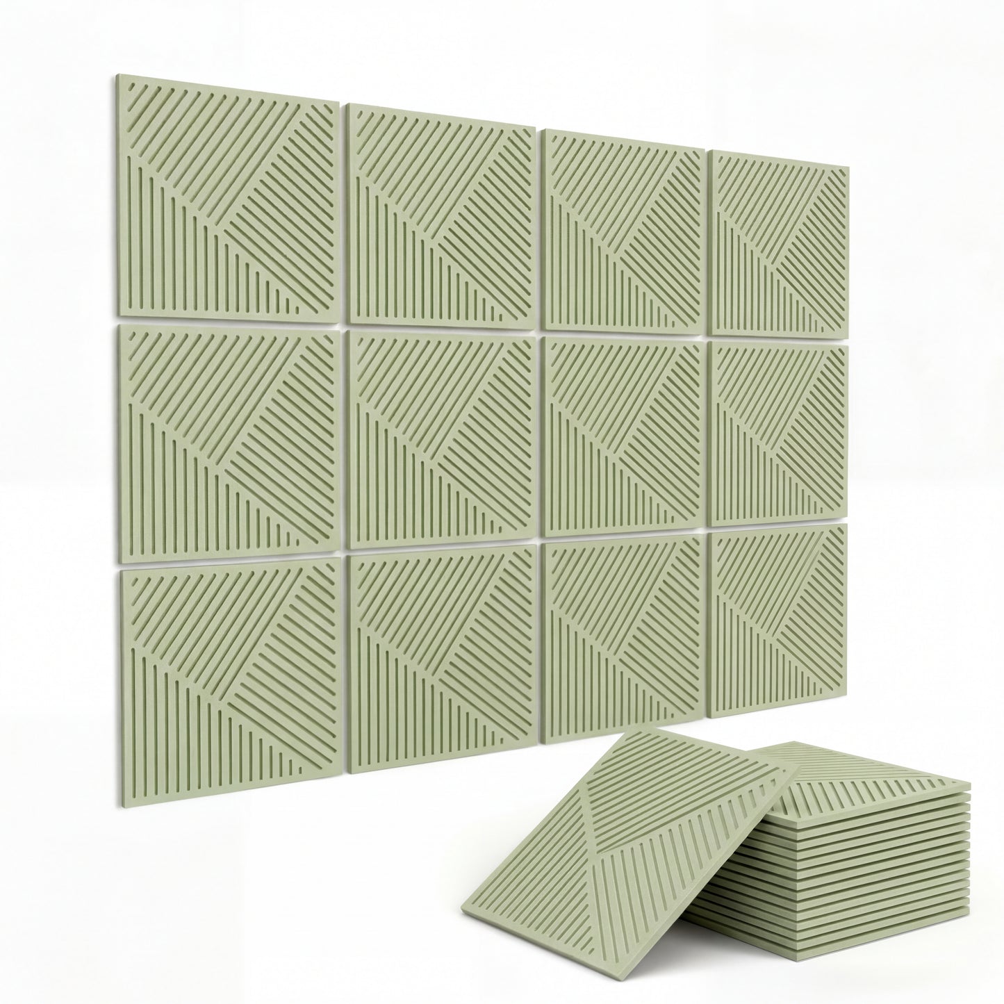 BUBOS 6 Pack Acoustic Panels,23.6" x 23.6" Thickened Sound Absorbing Wall Panels