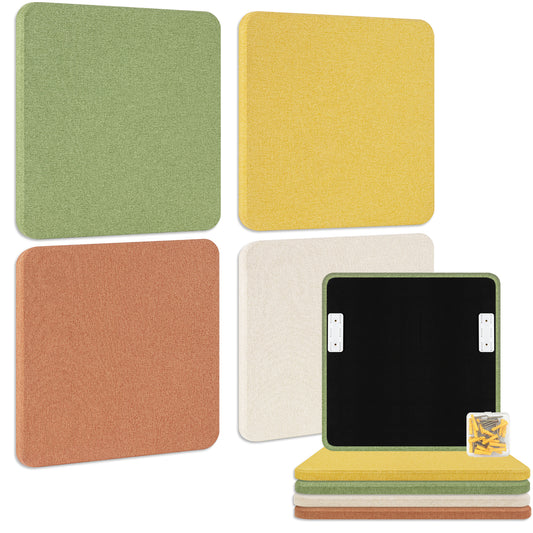 BUBOS 4 PCS Fabric Acoustic Panels 23.6''x23.6'' Decorative Sound Dampening Panels