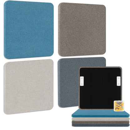 BUBOS 4 PCS Fabric Acoustic Panels 23.6''x23.6'' Decorative Sound Dampening Panels
