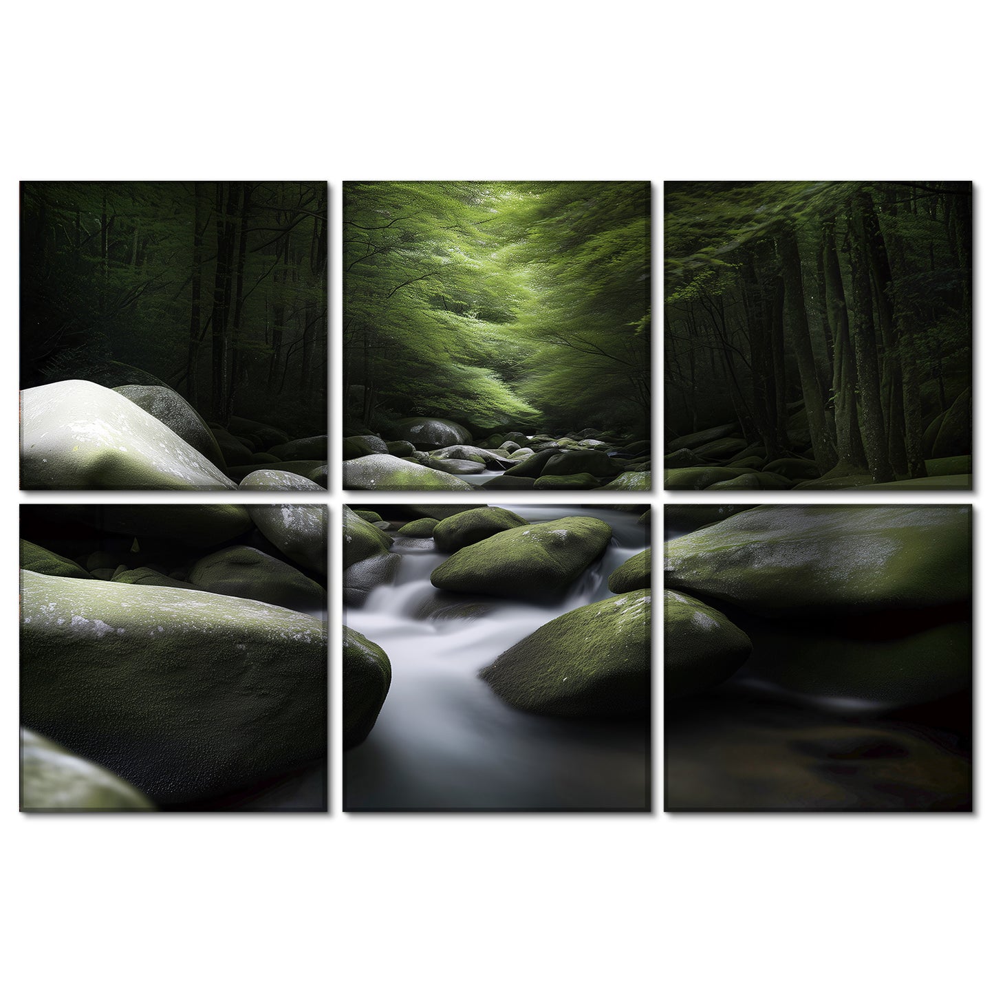 BUBOS 6 Pack Art Acoustic Panels Soundproof Wall Panel,23.6X23.6 Inches,Ancient Green