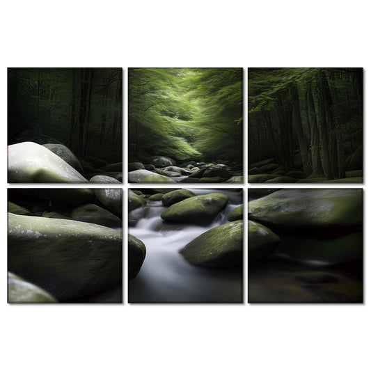 BUBOS 6 Pack Art Acoustic Panels Soundproof Wall Panel,23.6X23.6 Inches,Ancient Green