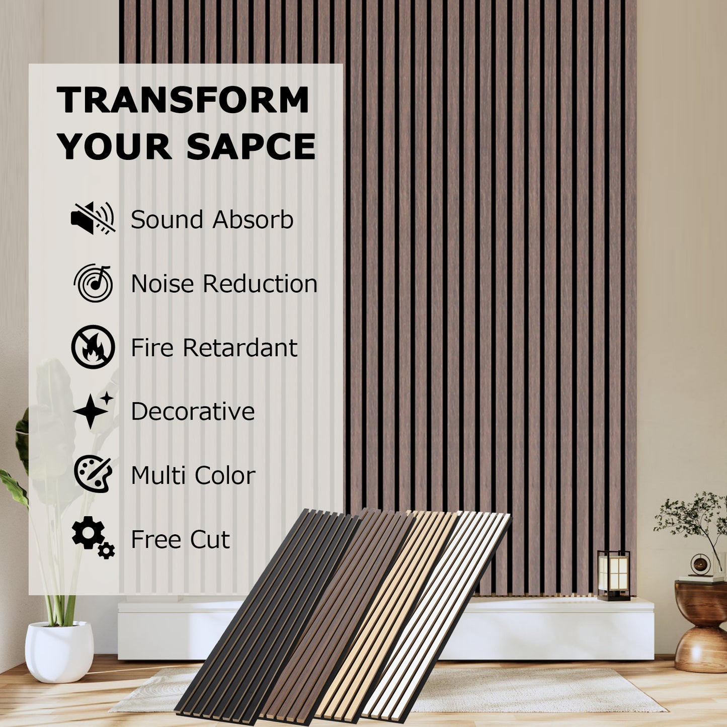 Bubos Acoustic Wood Panels 3D Slat Wood Wall