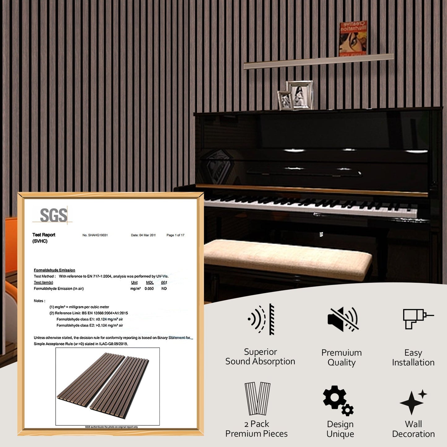 Bubos 2pcs Acoustic Panels Wood Soundproof panels Feed