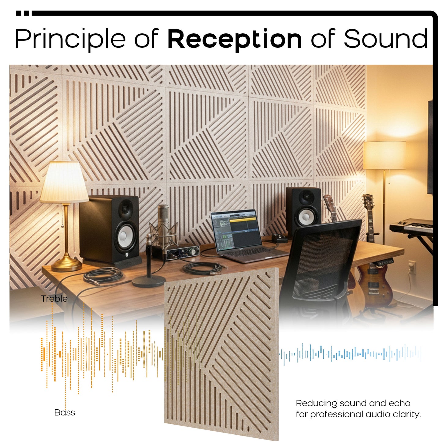 BUBOS 6 Pack Acoustic Panels,23.6" x 23.6" Thickened Sound Absorbing Wall Panels