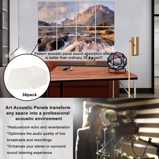 8 pcs Art Acoustic Panels Teton Peak 48x32"